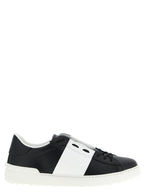 White and Black Leather Sneakers
