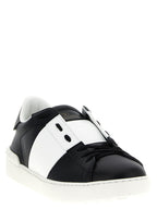 White and Black Leather Sneakers