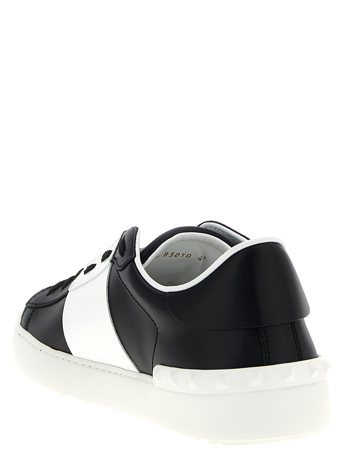 White and Black Leather Sneakers