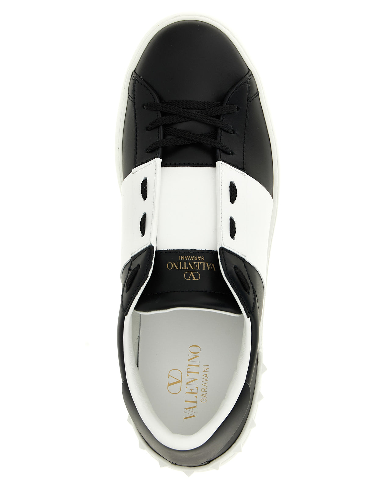 White and Black Leather Sneakers