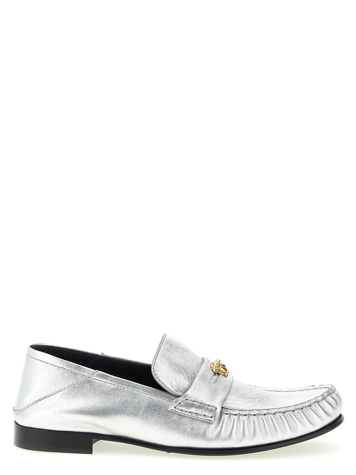 Silver Leather Loafers