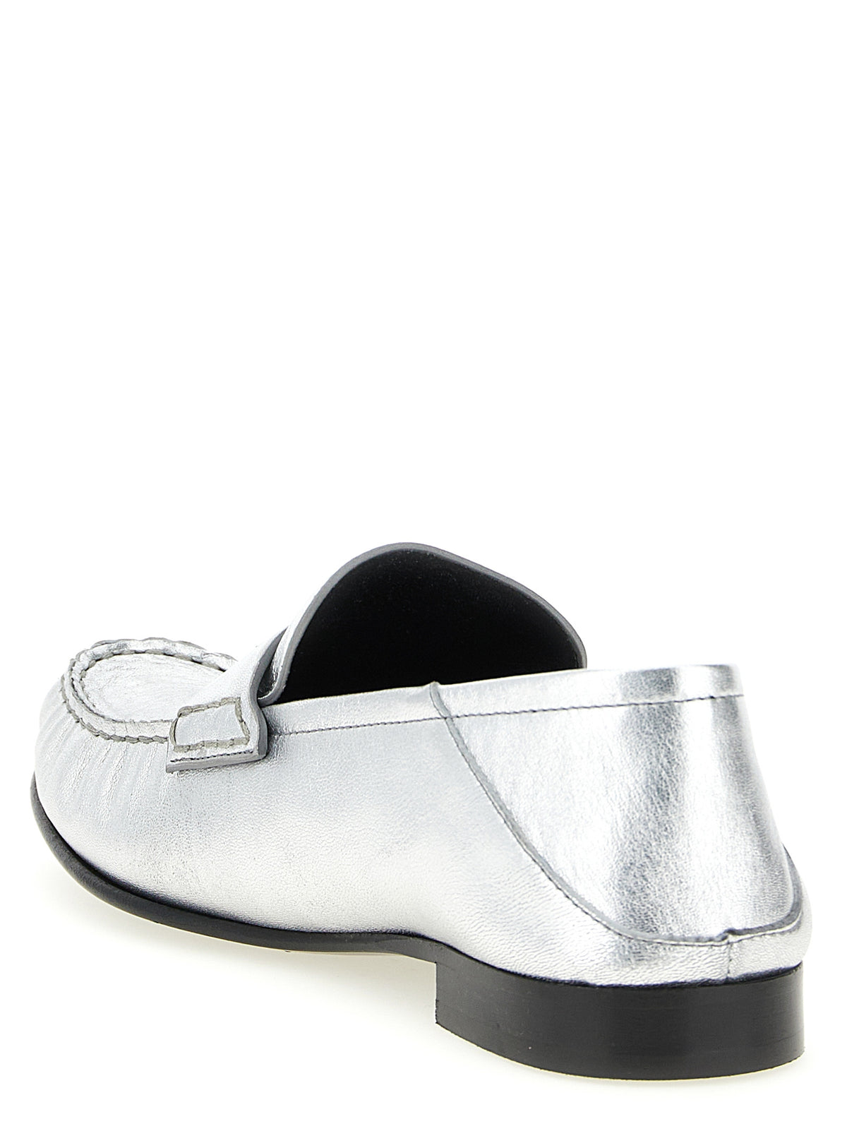 Silver Leather Loafers
