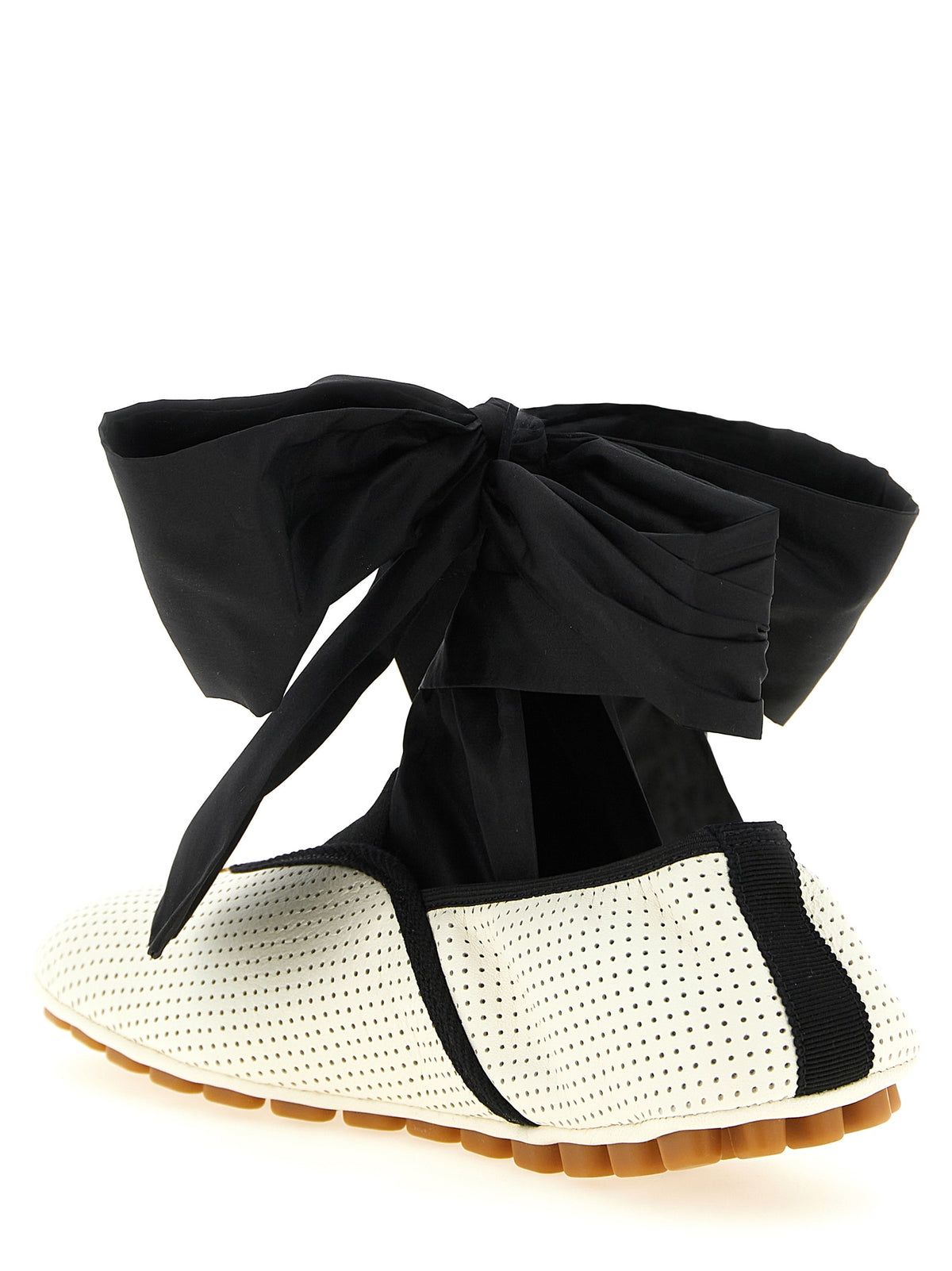 White and Black Ballet Flats