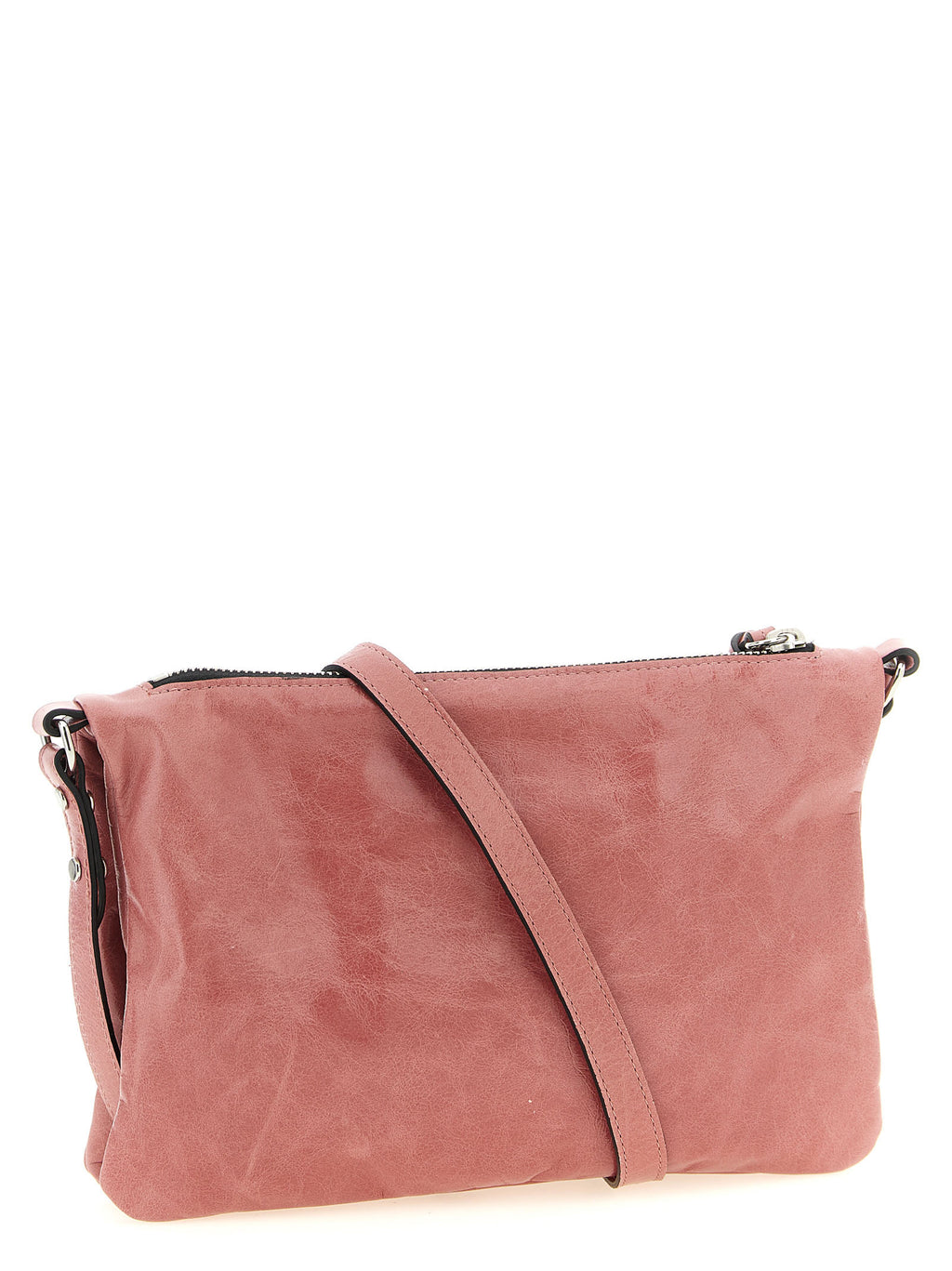 Pink Leather Crossbody Bag