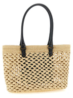 Beige Viscose Shoulder Bag