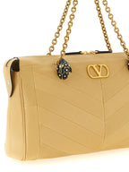 Beige Leather Shoulder Bag