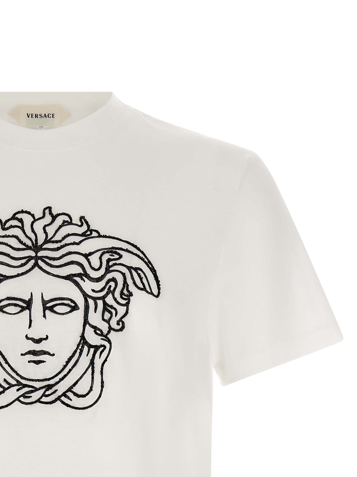 White and Black Cotton T-Shirt