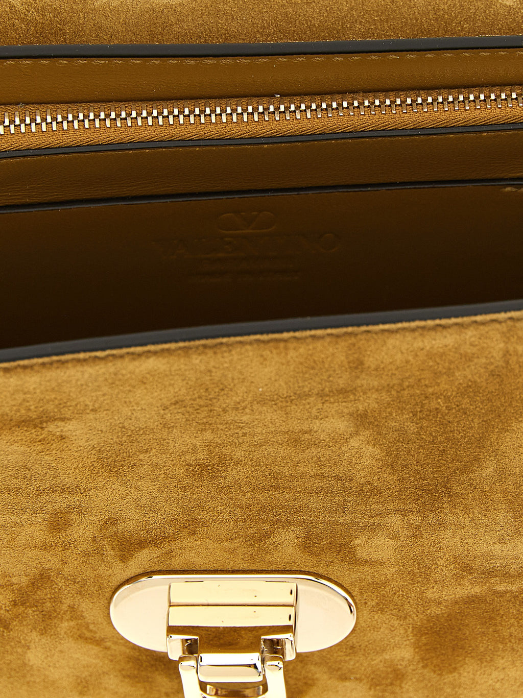 Beige Suede Crossbody Bag
