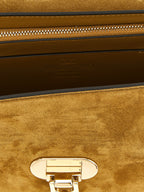 Beige Suede Crossbody Bag