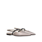 Leather Ballet Flats – Beige