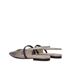 Leather Ballet Flats – Beige