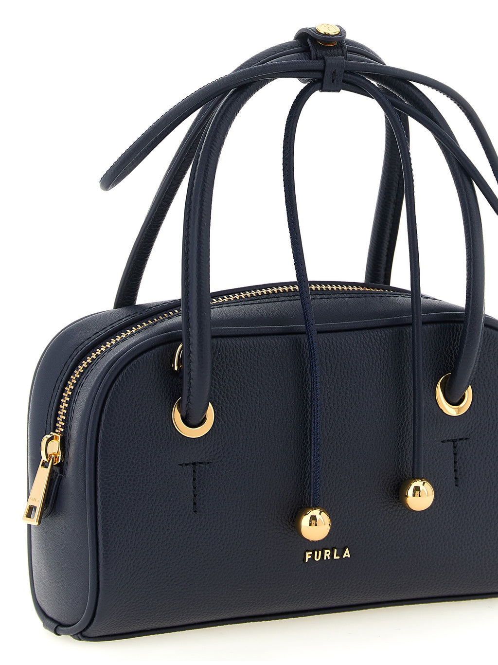 Blue Leather Handbag