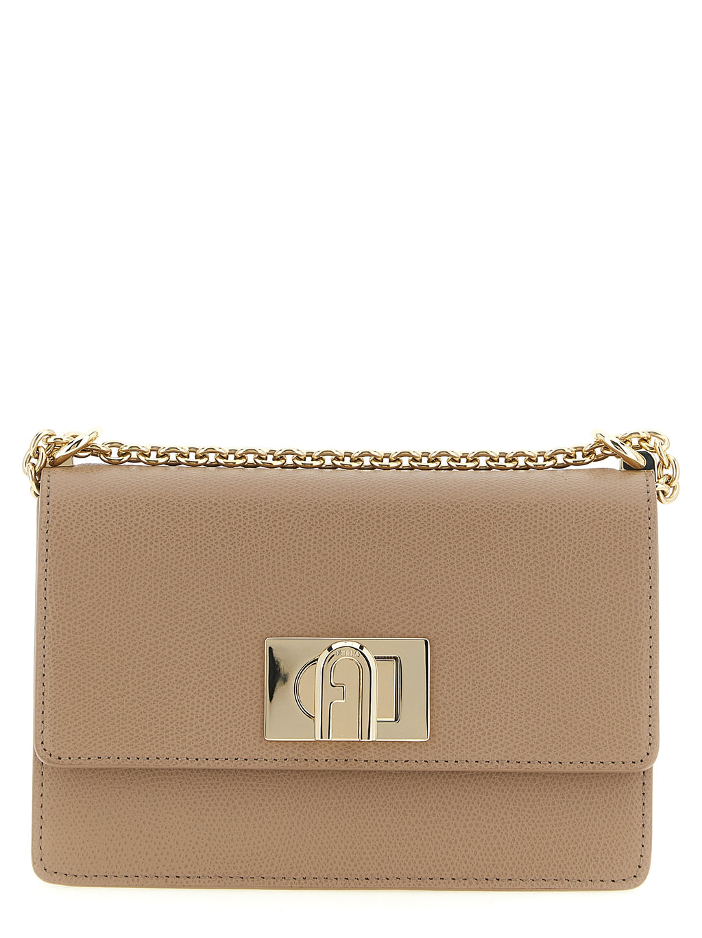 Beige Leather Crossbody Bag