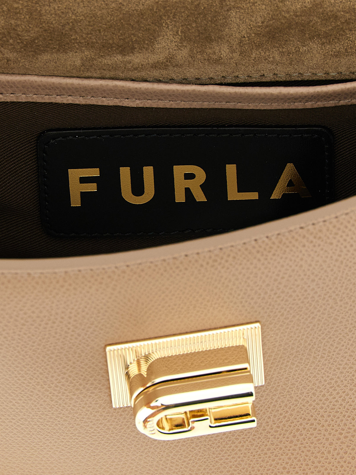 Beige Leather Crossbody Bag