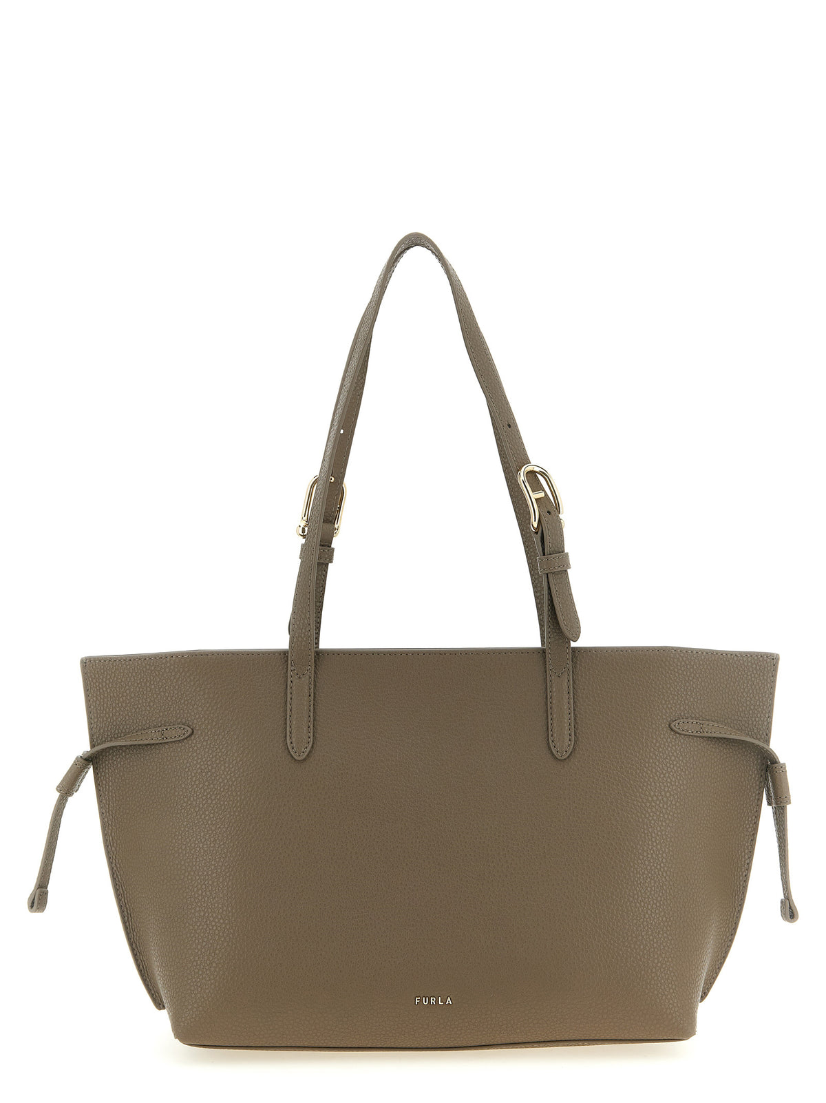 Grey Leather Tote Bag
