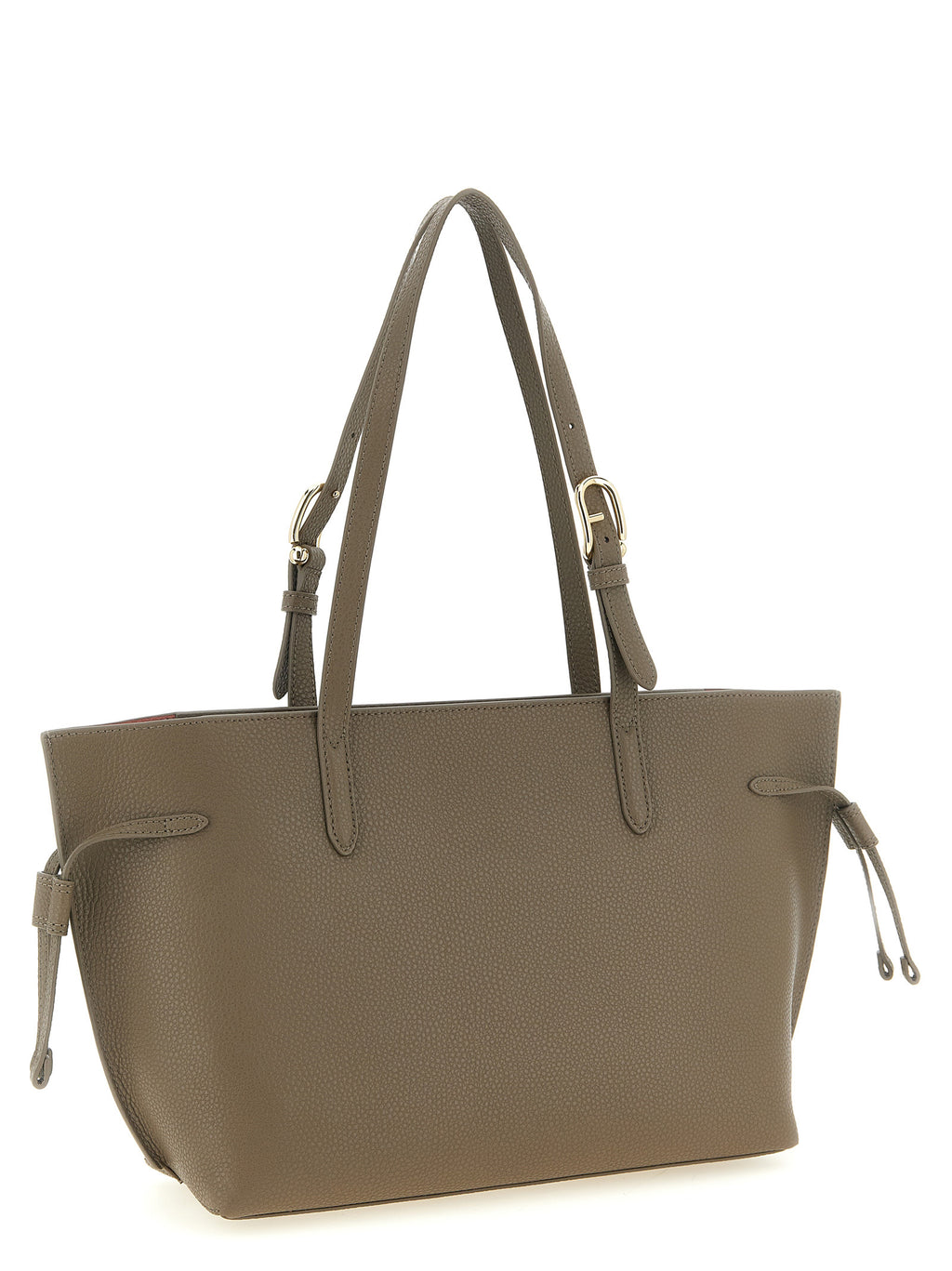 Grey Leather Tote Bag