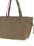 Grey Leather Tote Bag