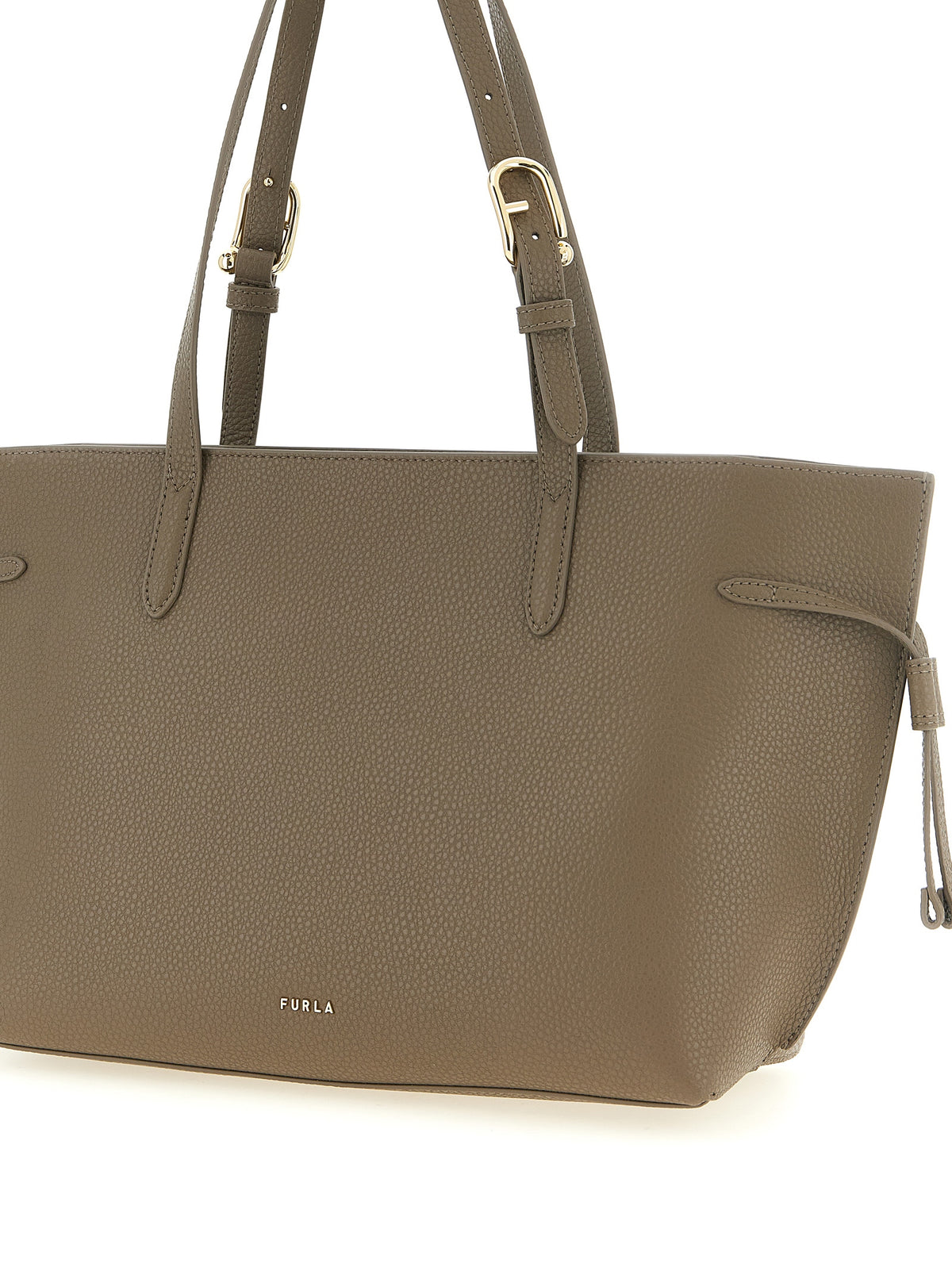 Grey Leather Tote Bag