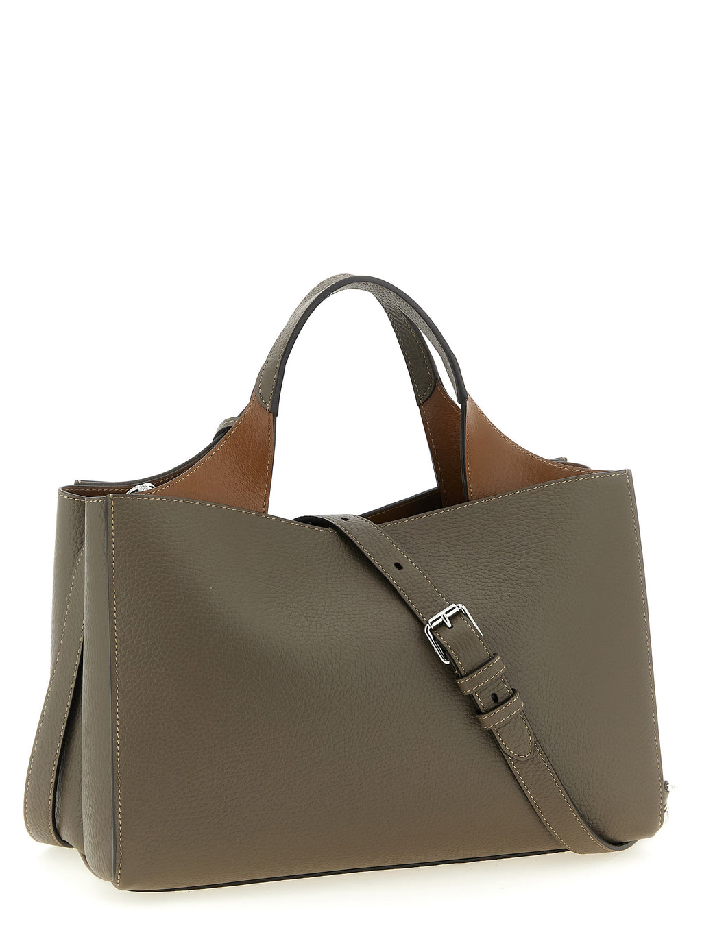 Grey Leather Handbag