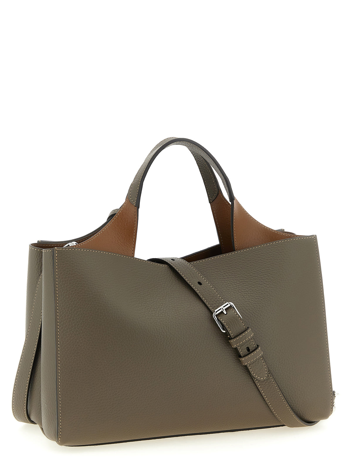 Grey Leather Handbag