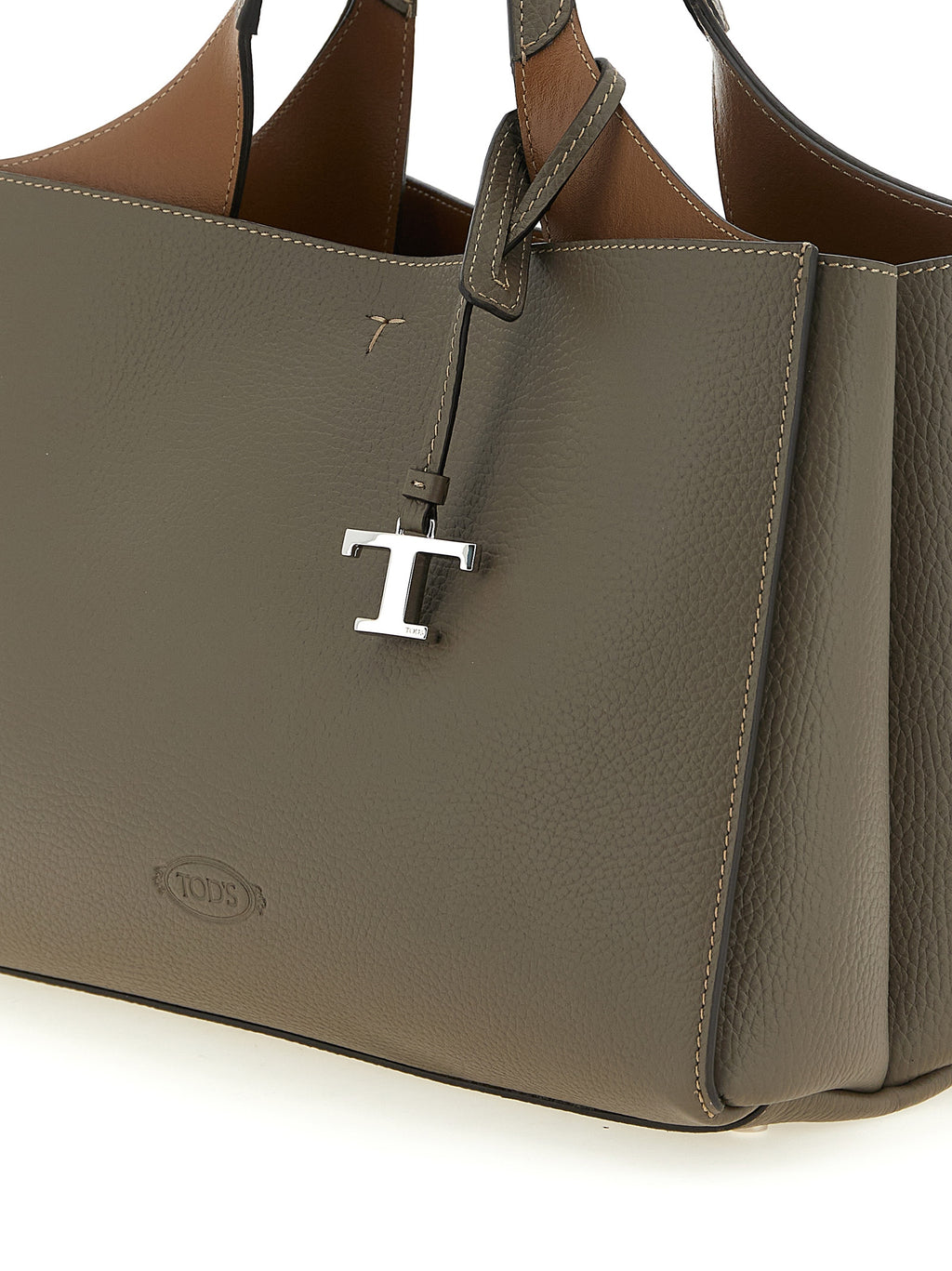 Grey Leather Handbag