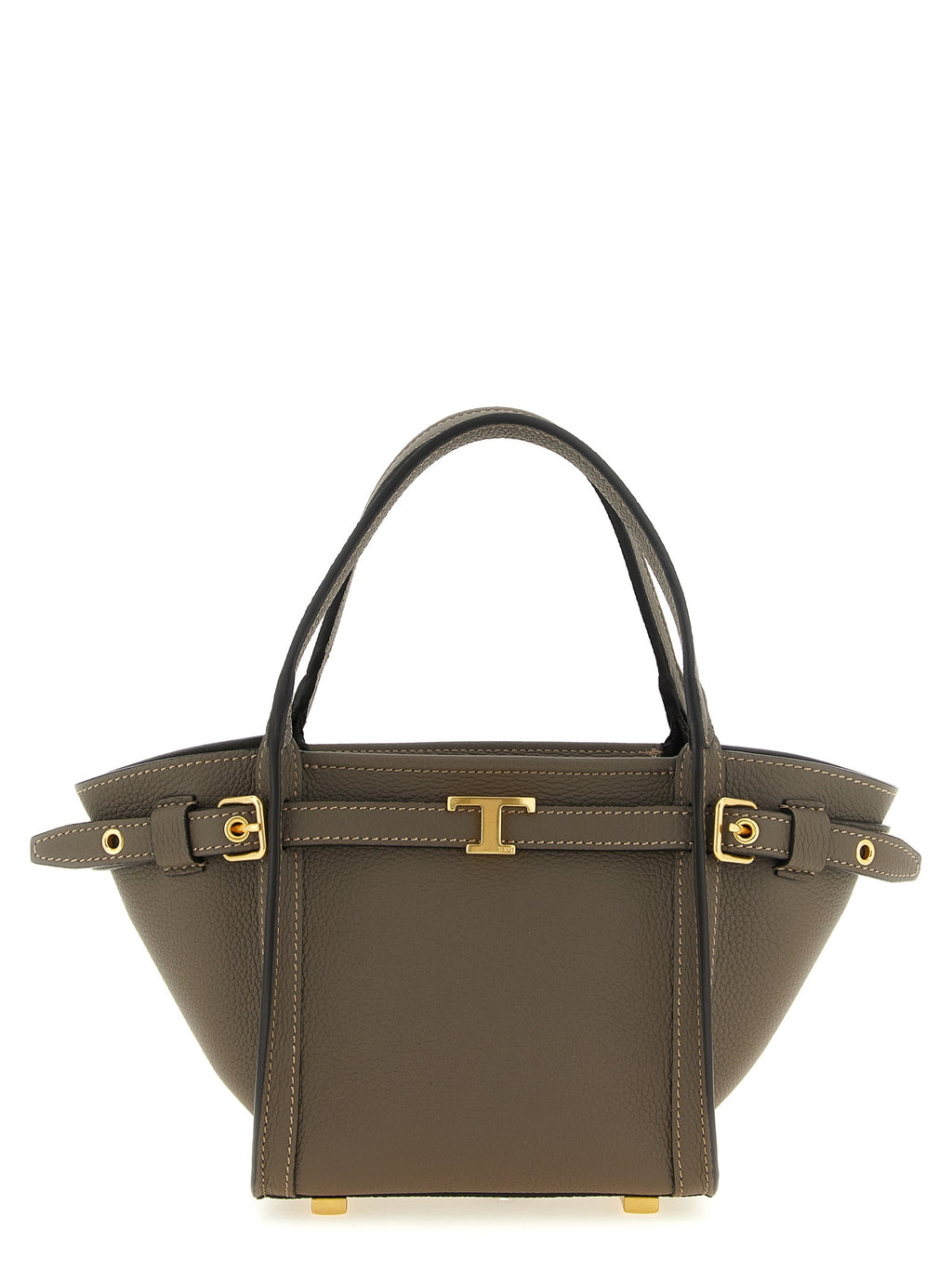 Grey Leather Tote Bag