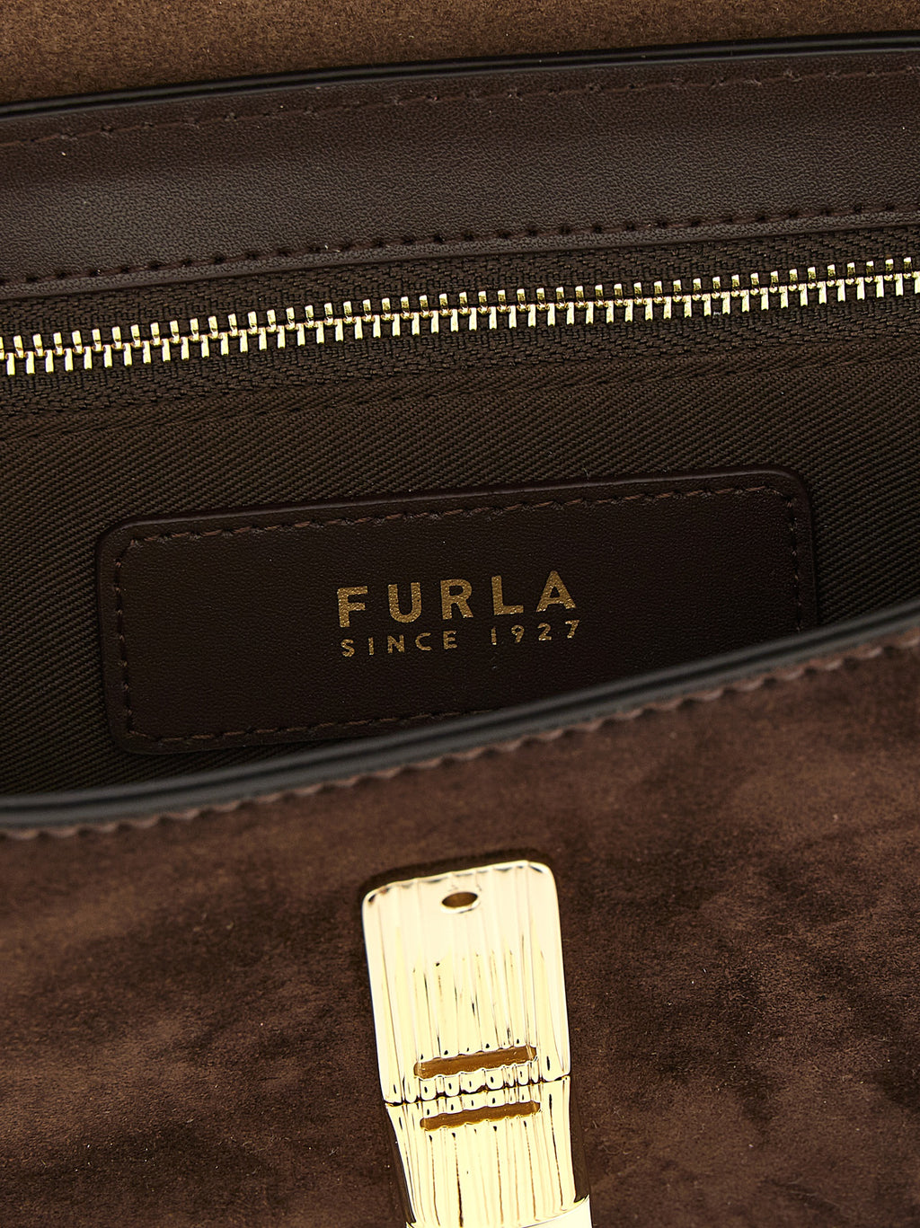 Brown Suede Crossbody Bag