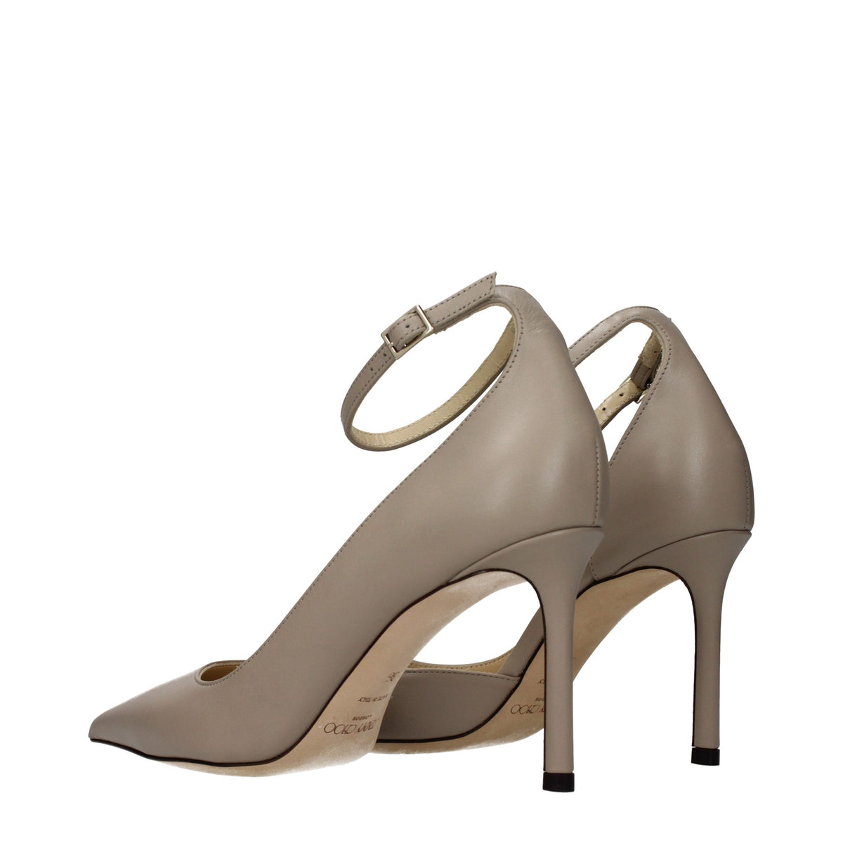 Grey Leather Sandals