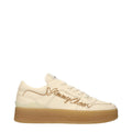Beige Leather Sneakers
