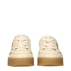 Beige Leather Sneakers
