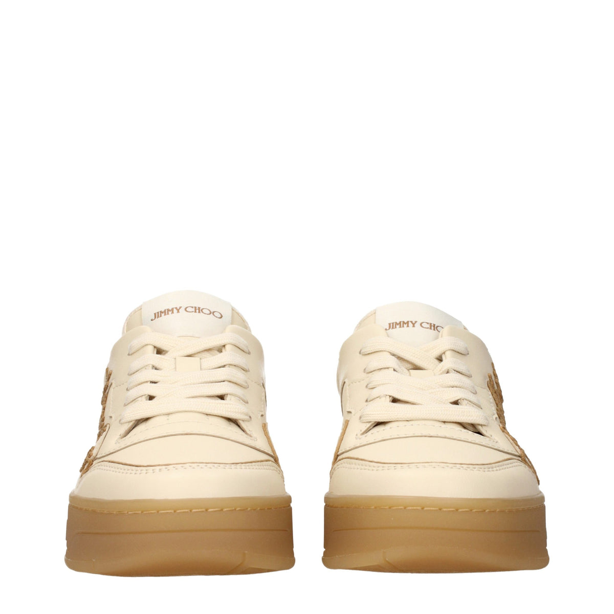 Beige Leather Sneakers