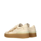 Beige Leather Sneakers