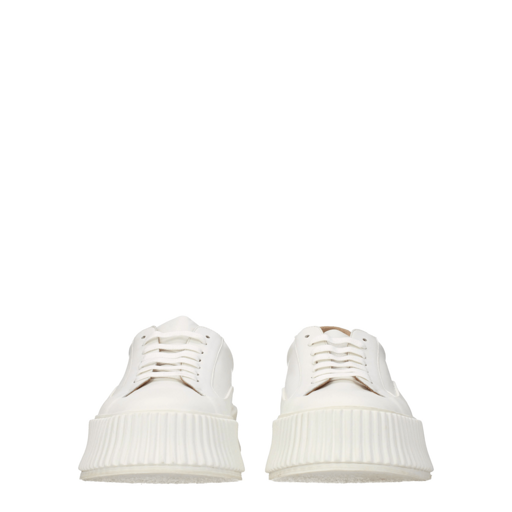 White Leather Platform Sneakers