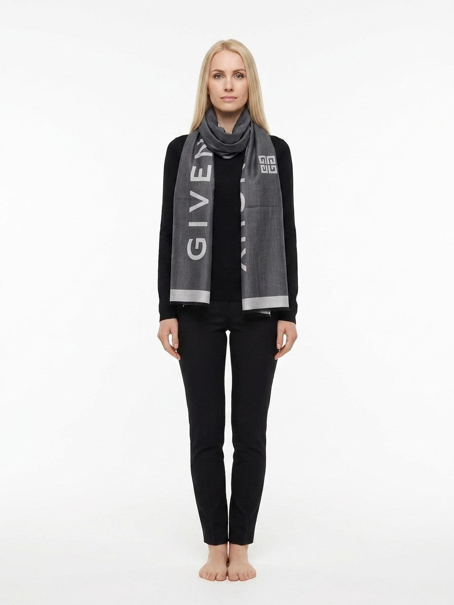 Givenchy Silk Scarf in Gray
