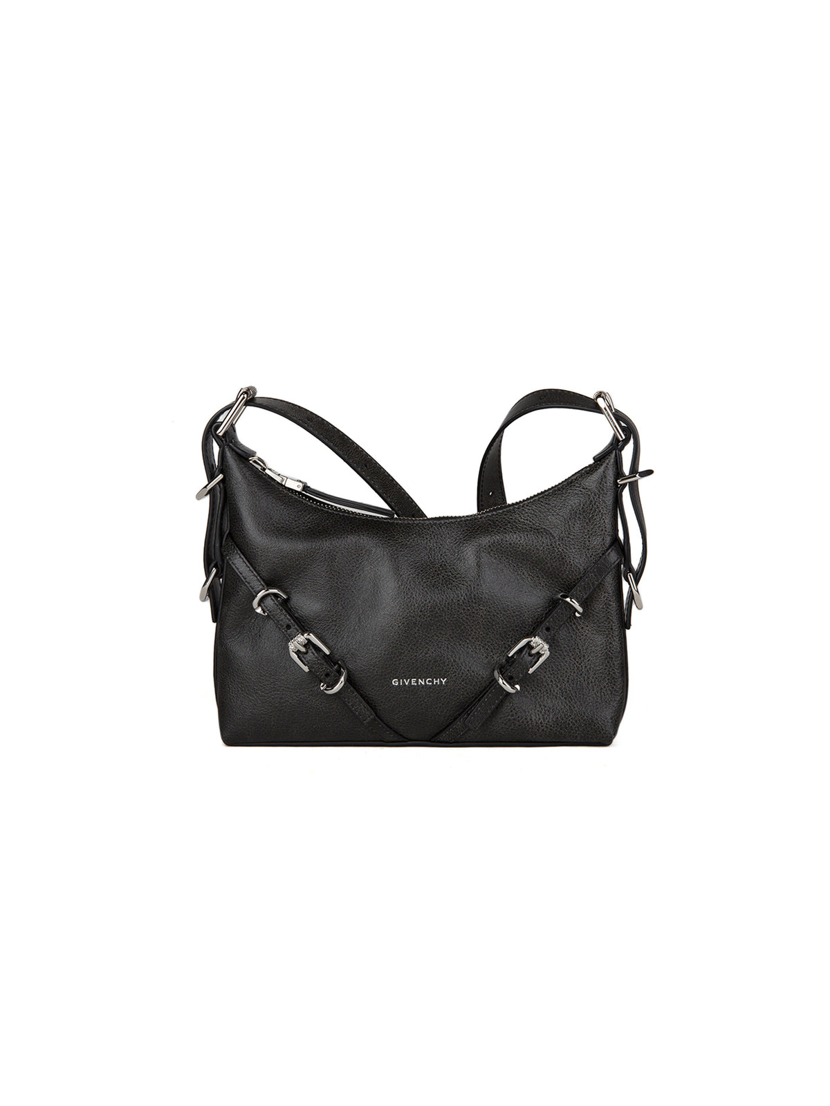 Buckled Leather Shoulder Bag