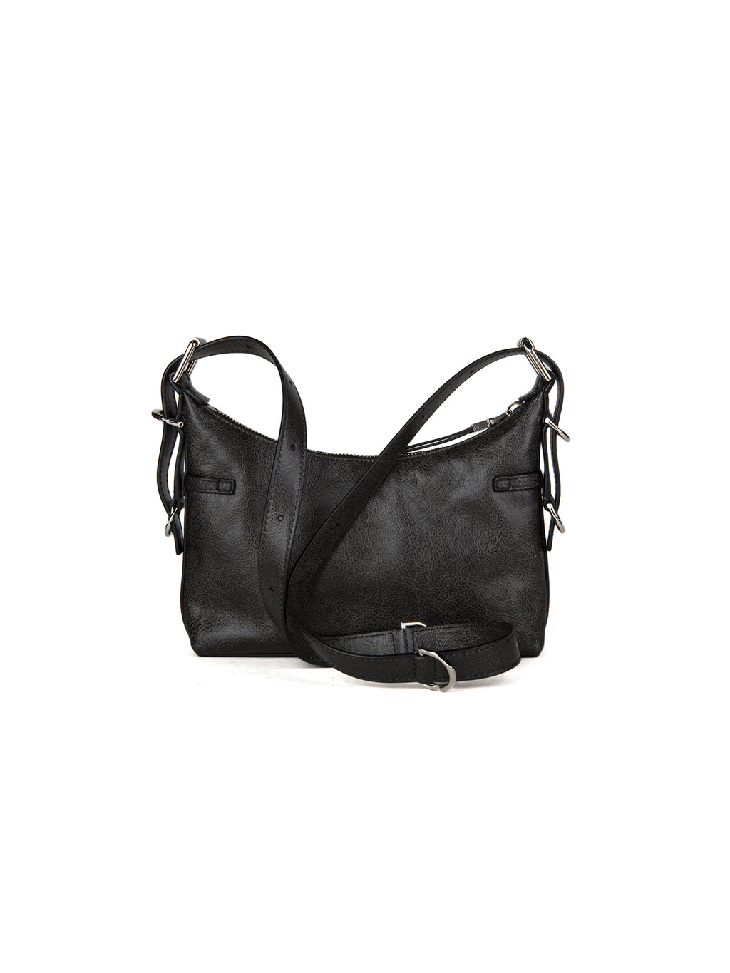 Buckled Leather Shoulder Bag