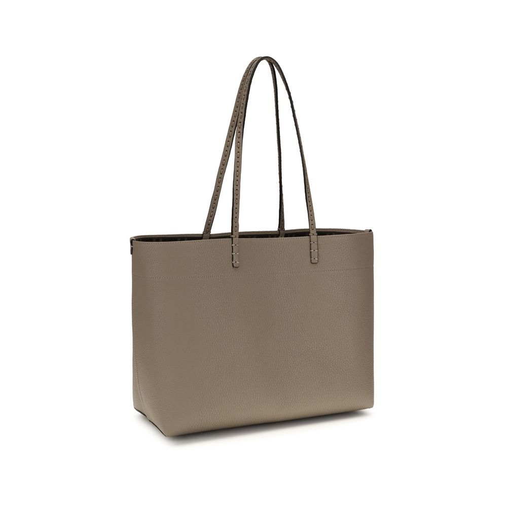 Beige Leather Shoulder Bag