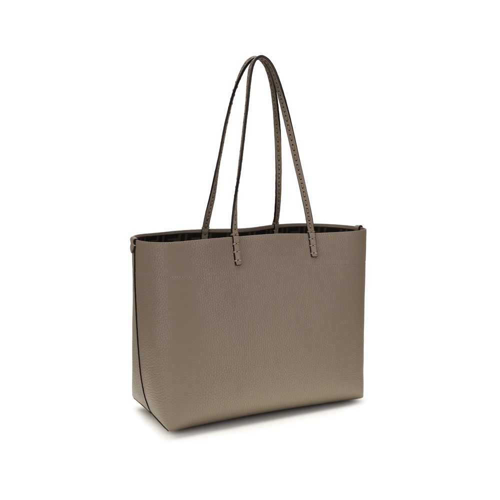 Beige Leather Shoulder Bag