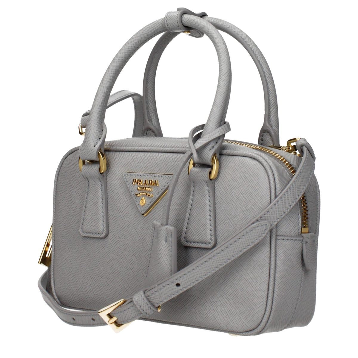 Grey Leather Handbag