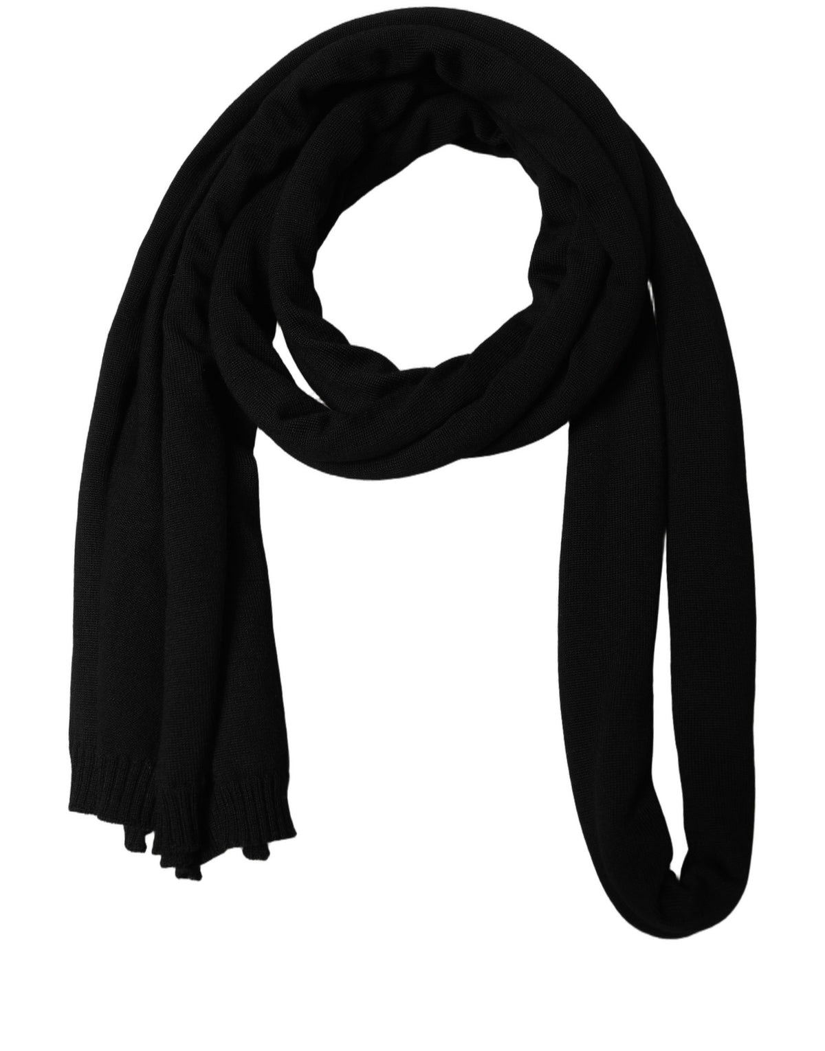 Black Virgin Wool Scarf