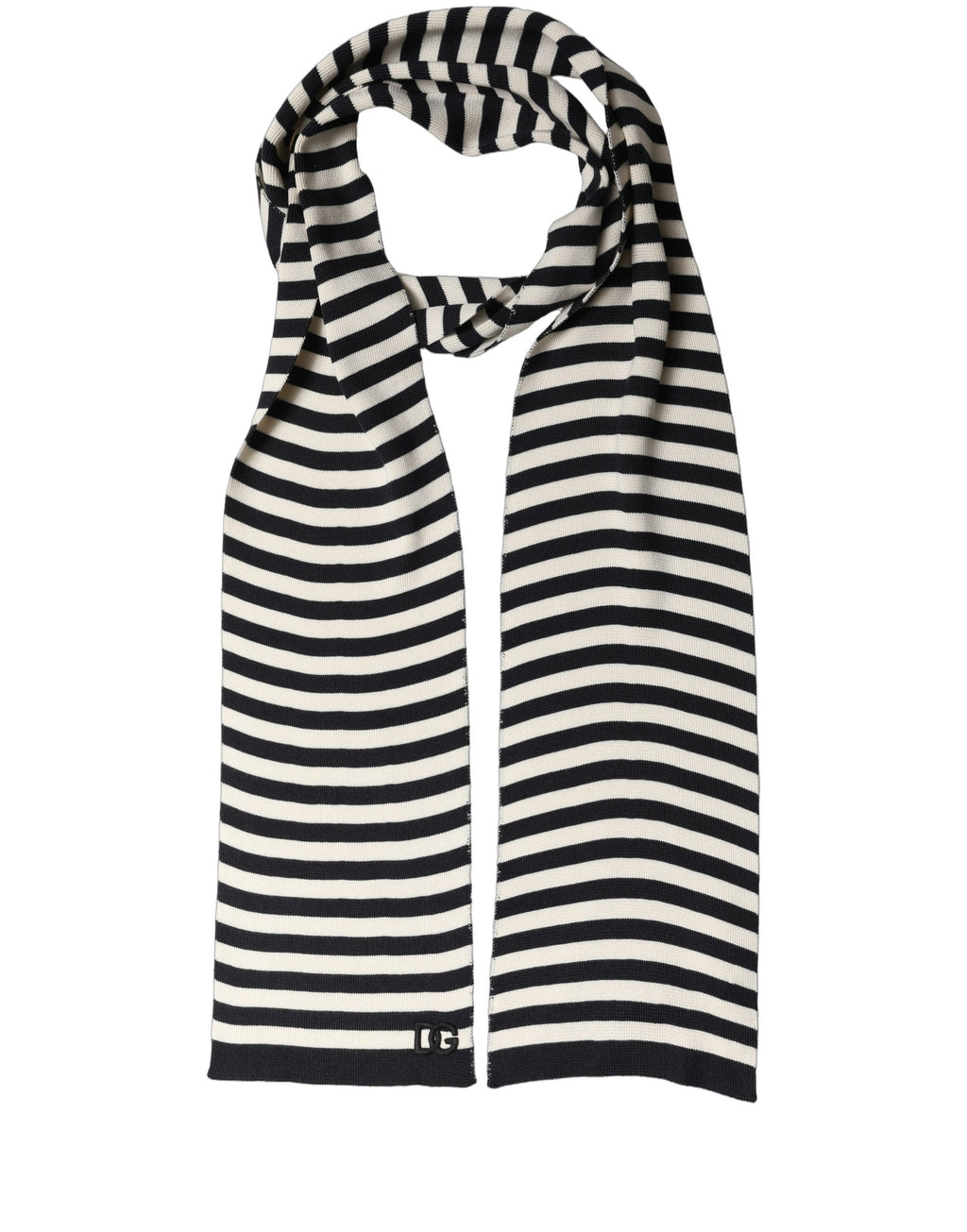 Black and White Silk Scarf