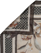 Cream and Beige Linen Scarf