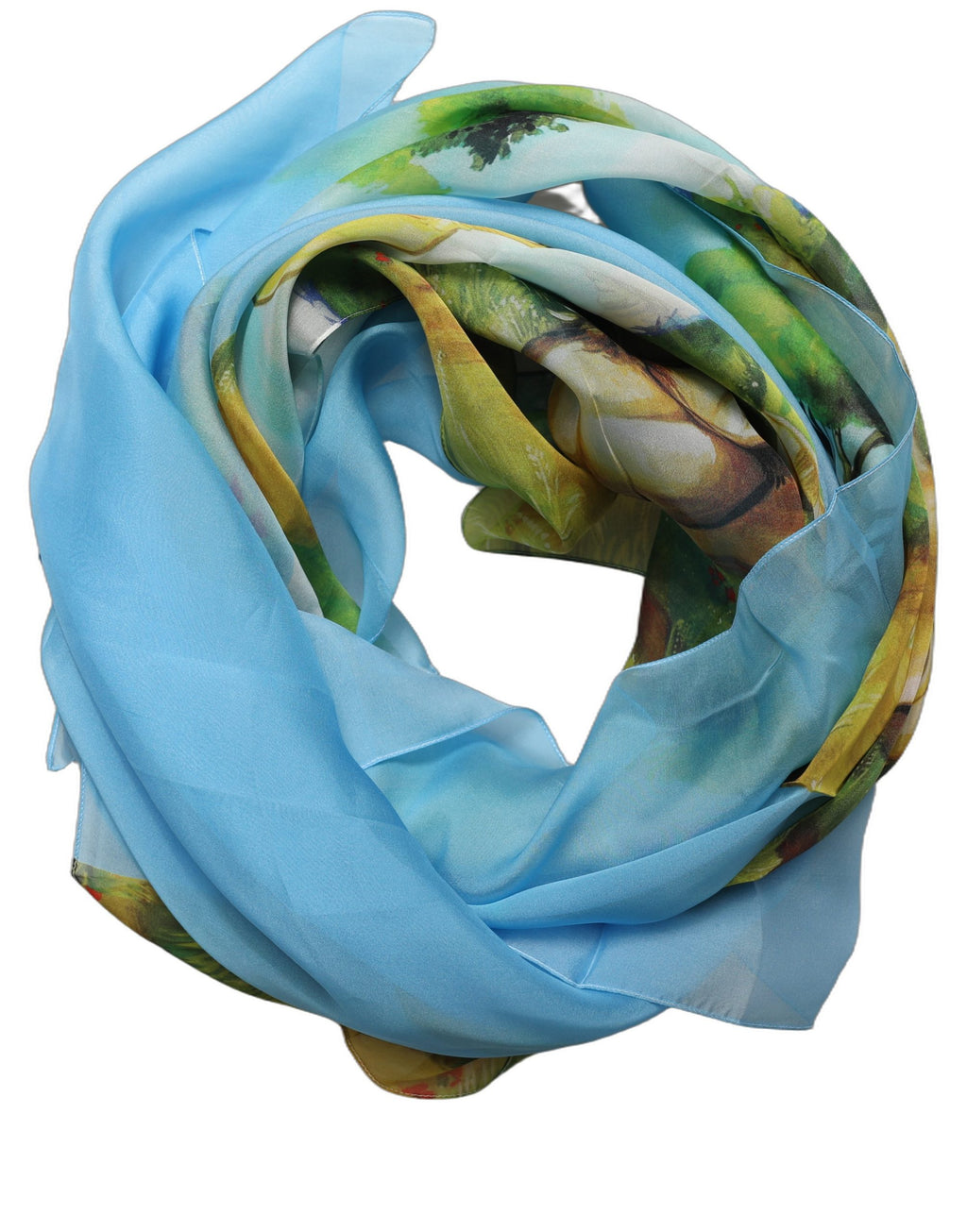 Light Blue Silk Scarf