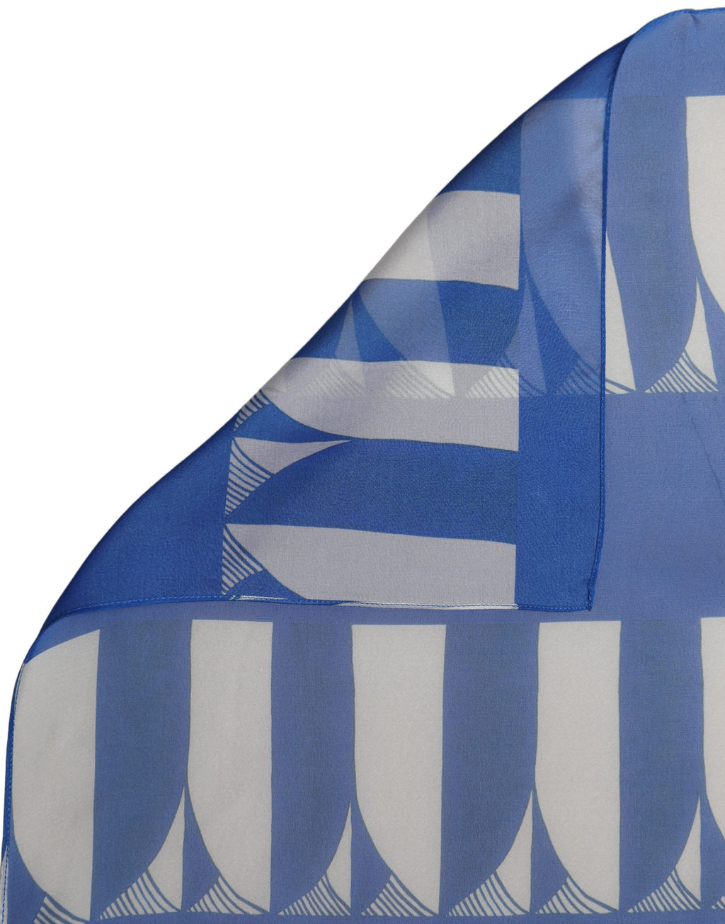 Blue and White Silk Scarf