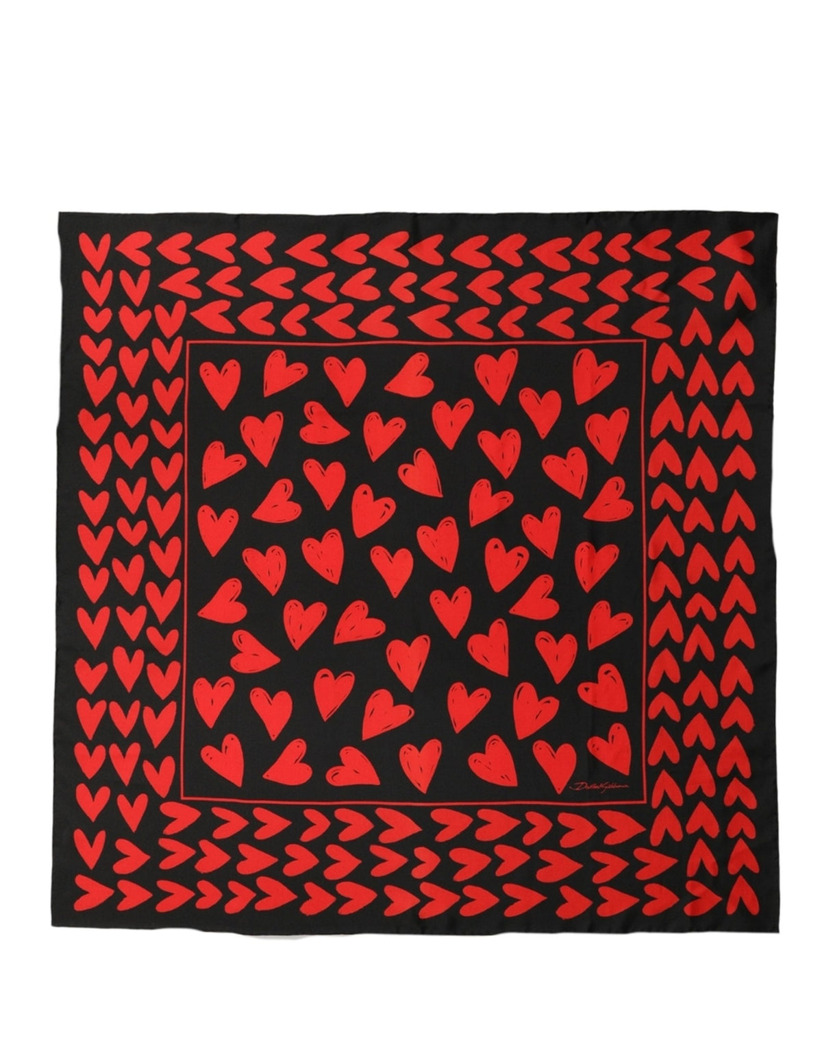 Black and Red Silk Scarf