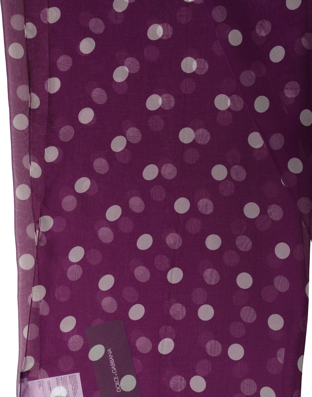 Purple and White Silk Scarf