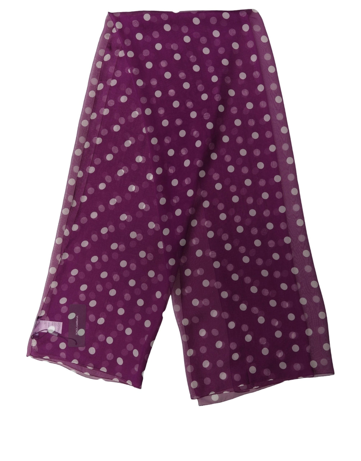 Purple and White Silk Scarf