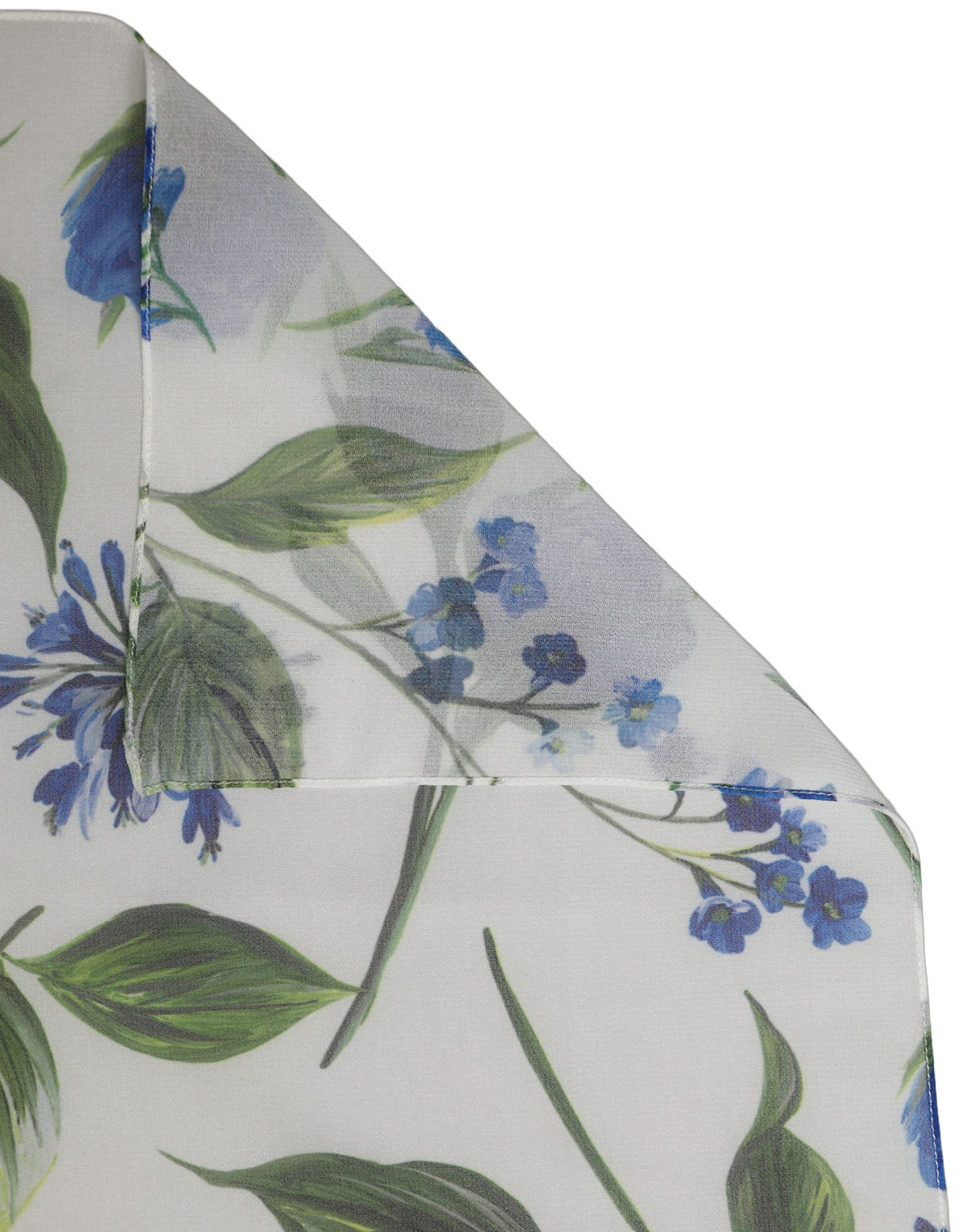 White and Blue Polyester Scarf