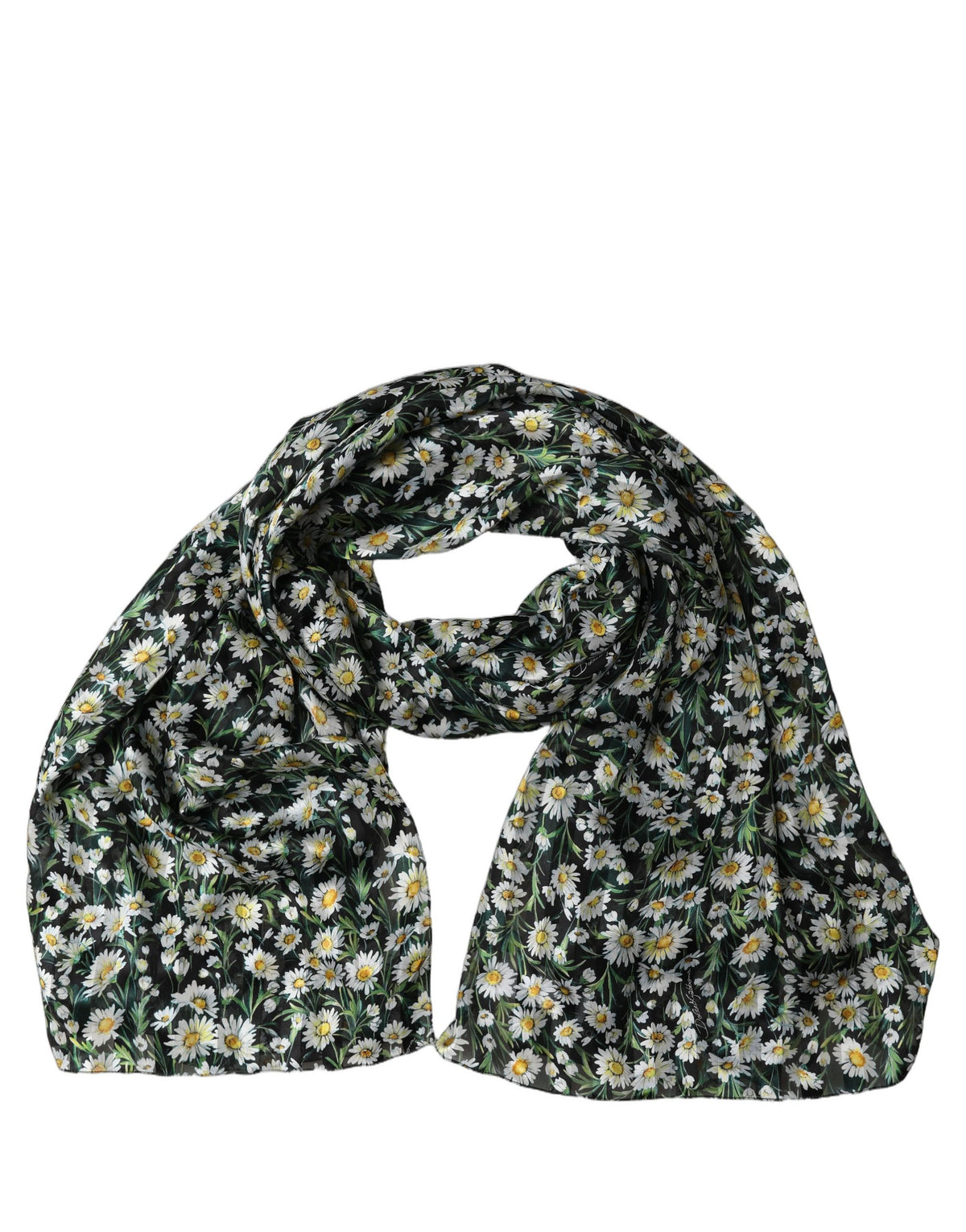 Black and White Silk Scarf