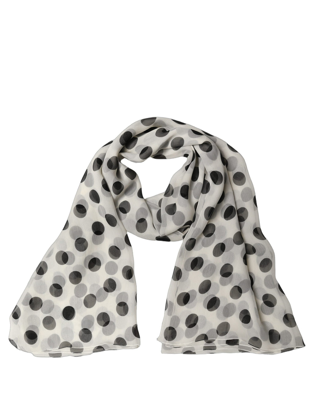 White and Black Silk Scarf